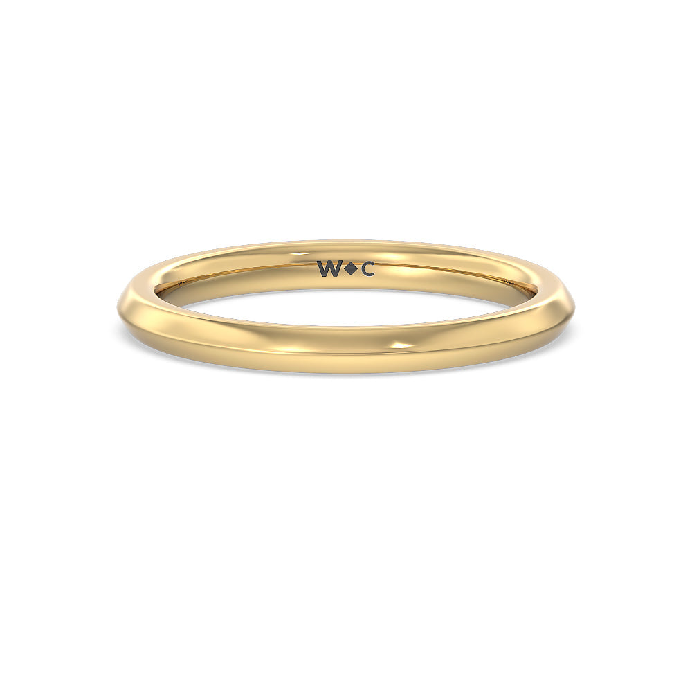 Knife Edge Pave & Side Stone Cathedral Wadding Band with 18KT Yellow Gold Cut Diamond in 14KT Yellow Gold view 1
