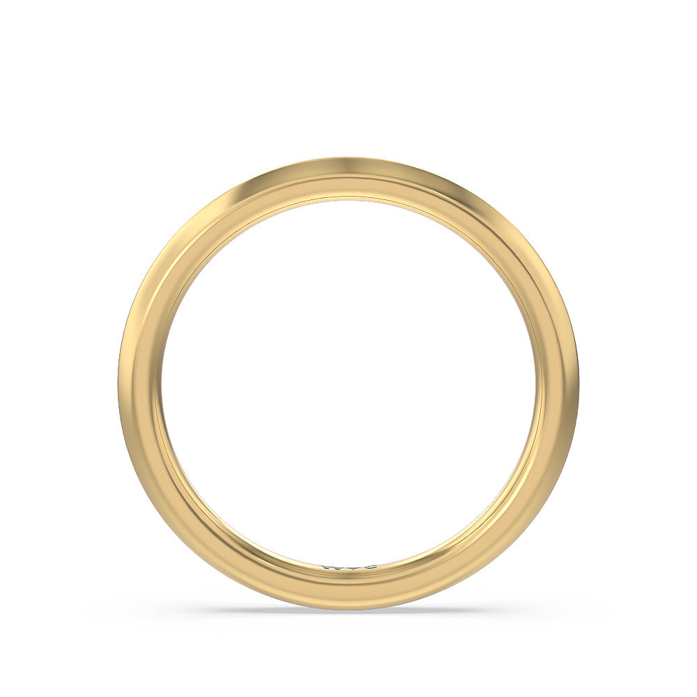 Knife Edge Pave & Side Stone Cathedral Wadding Band with 18KT Yellow Gold Cut Diamond in 14KT Yellow Gold view 2
