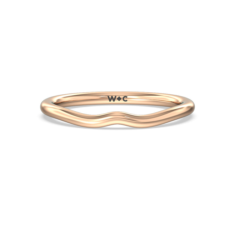 Three-Stone Pave Wedding Band with 18KT Rose Gold Cut Diamond in 14KT Rose Gold view 1
