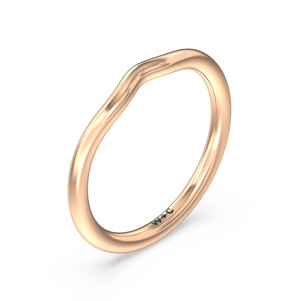 Three-Stone Pave Wedding Band with 18KT Rose Gold Cut Diamond in 14KT Rose Gold view 4
