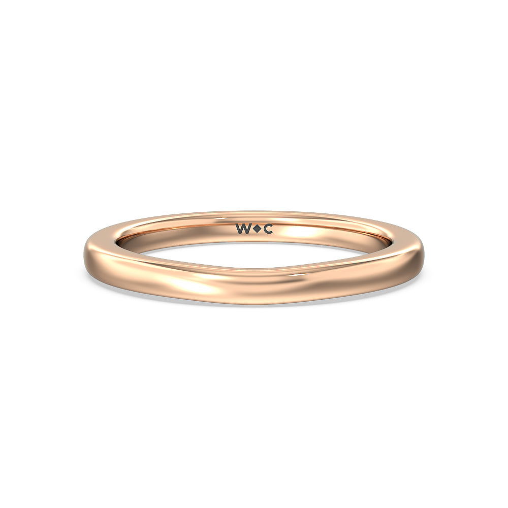 Classy Knot Basket Channel Set Princess Wedding Band with 18KT Rose Gold Cut Diamond in 14KT Rose Gold view 1
