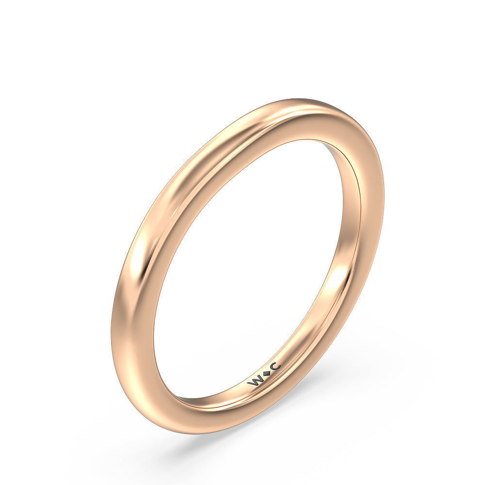 Classy Knot Basket Channel Set Princess Wedding Band with 18KT Rose Gold Cut Diamond in 14KT Rose Gold view 4
