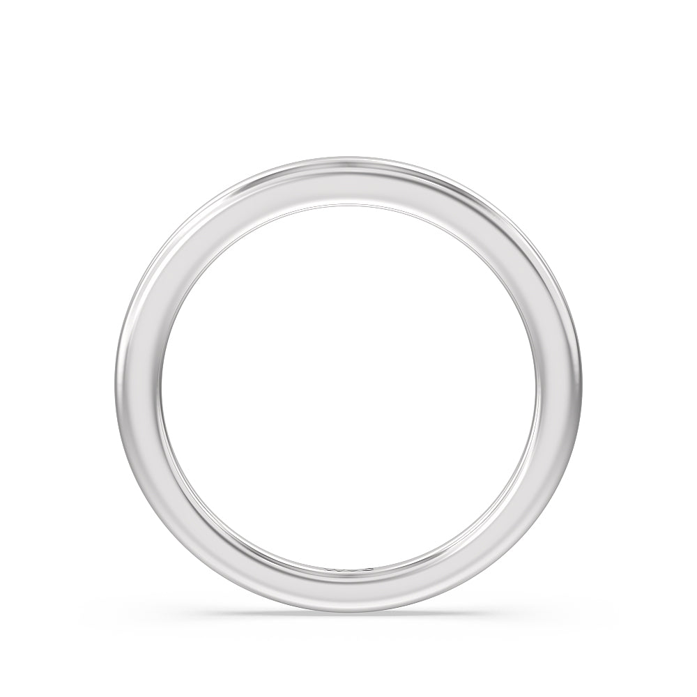 Classy Knot Basket Channel Set Princess Wedding Band with Platinum Cut Diamond in 14KT Platinum view 2
