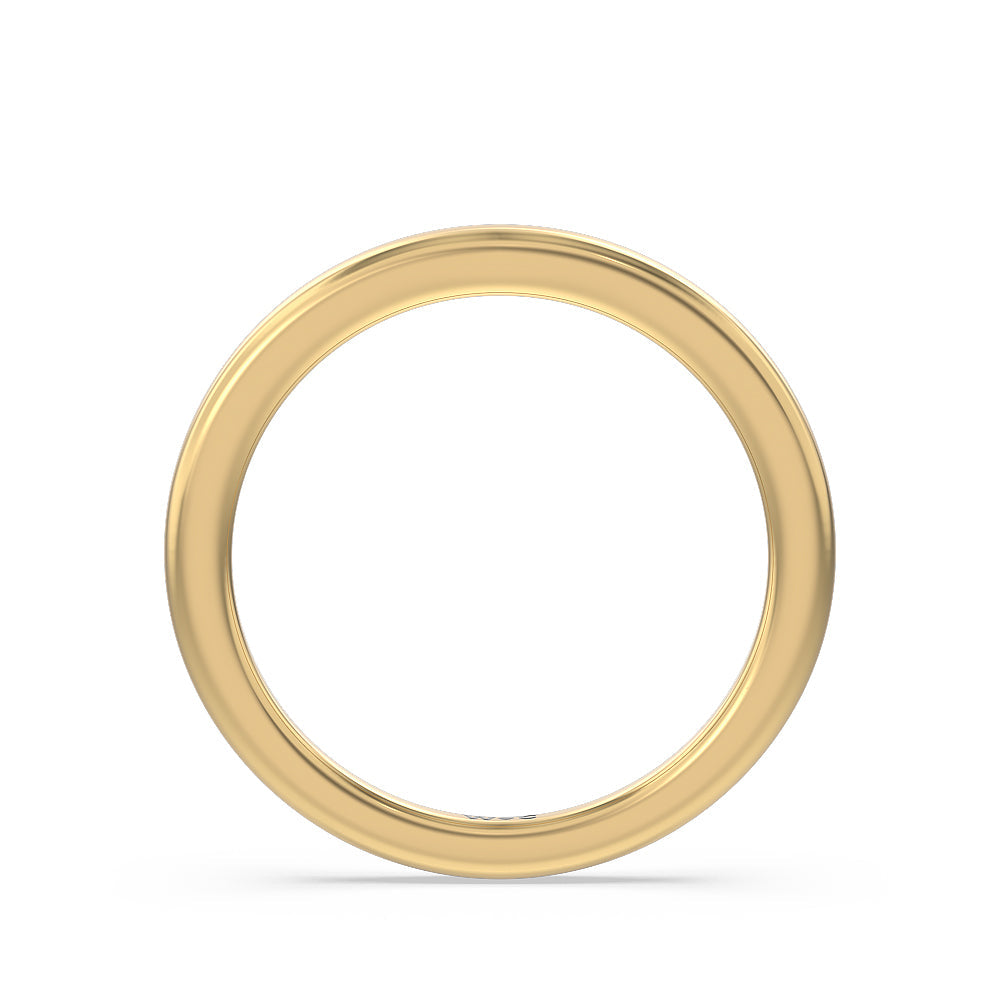 Classy Knot Basket Channel Set Princess Wedding Band with 18KT Yellow Gold Cut Diamond in 14KT Yellow Gold view 2
