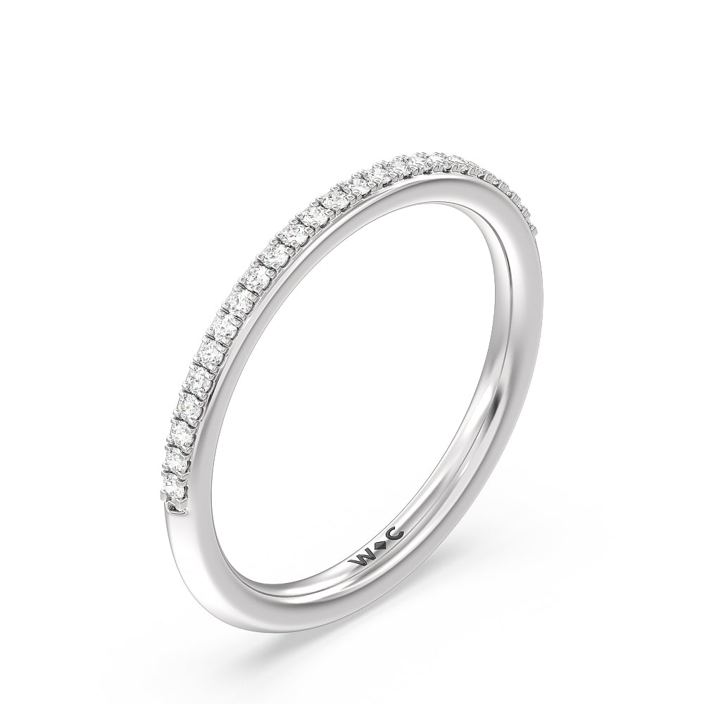 Knife Edge Cathedral Side Stone Diamond Wedding Band with Platinum Cut Diamond in 14KT Platinum view 4
