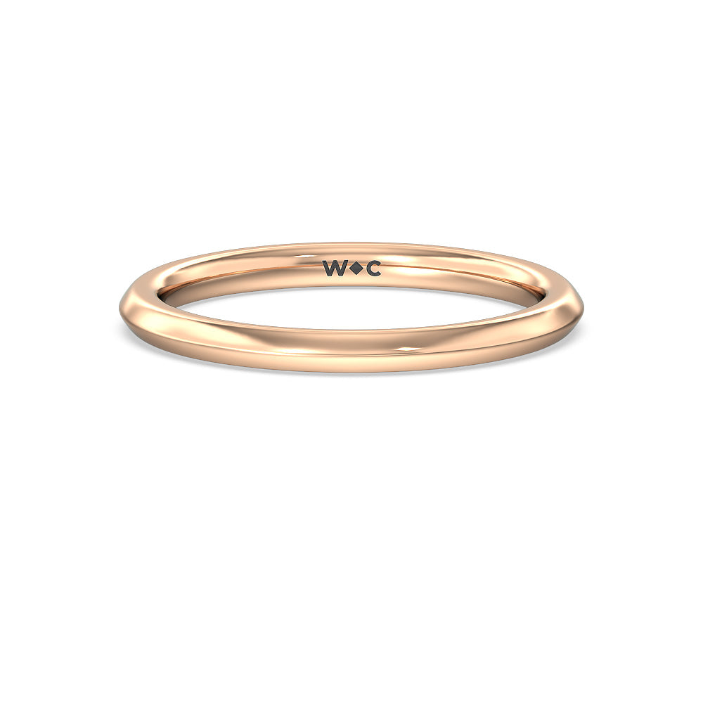 Knife Edge Cathedral Side Stone Wedding Band with 18KT Rose Gold Cut Diamond in 14KT Rose Gold view 1
