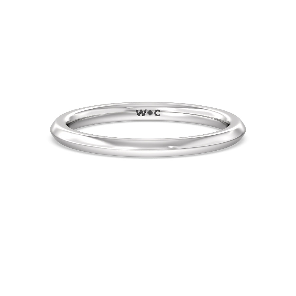 Knife Edge Cathedral Side Stone Wedding Band with Platinum Cut Diamond in 14KT Platinum view 1

