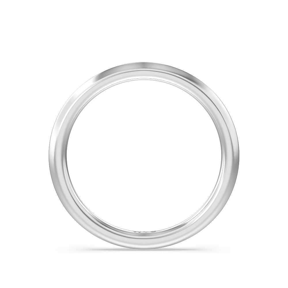 Knife Edge Cathedral Side Stone Wedding Band with Platinum Cut Diamond in 14KT Platinum view 2
