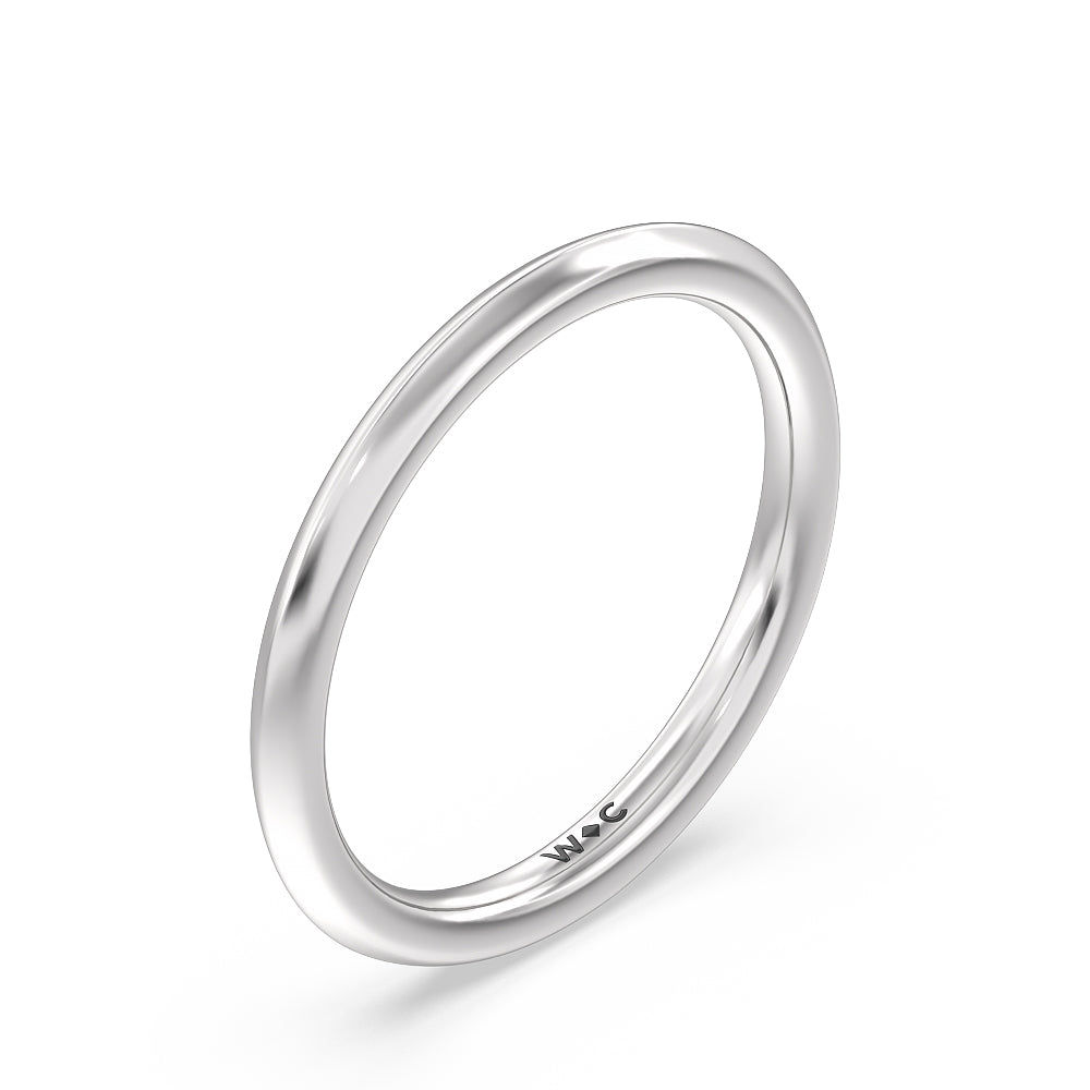 Knife Edge Cathedral Side Stone Wedding Band with Platinum Cut Diamond in 14KT Platinum view 4
