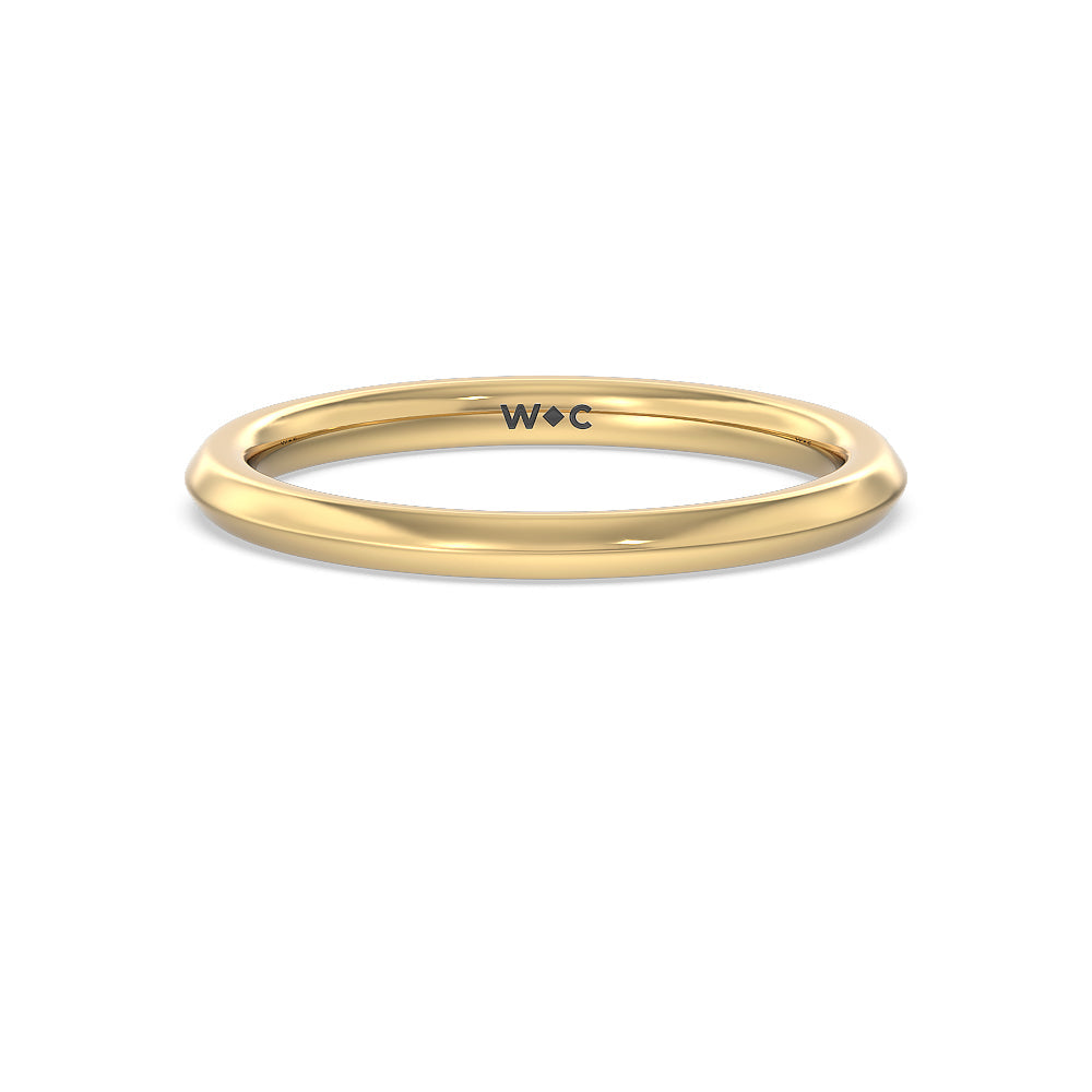 Knife Edge Cathedral Side Stone Wedding Band with 18KT Yellow Gold Cut Diamond in 14KT Yellow Gold view 1
