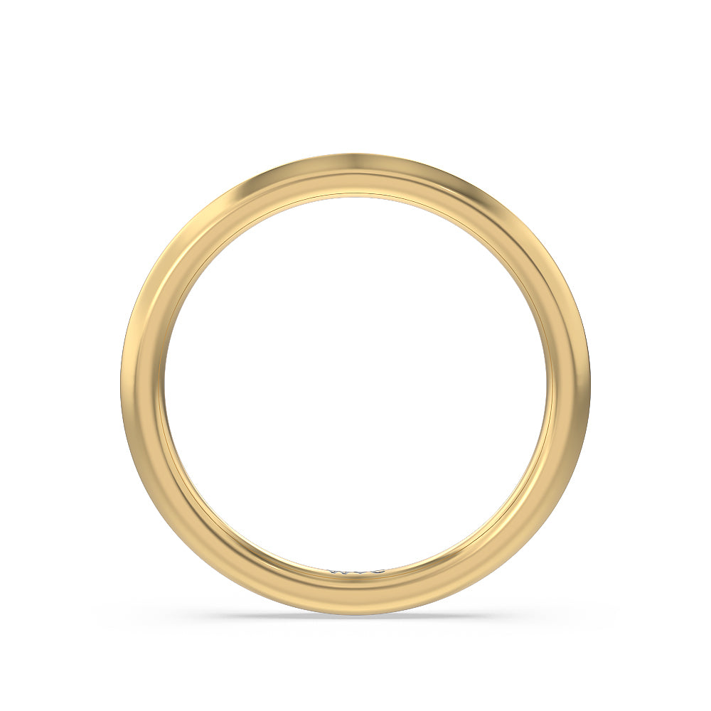 Knife Edge Cathedral Side Stone Wedding Band with 18KT Yellow Gold Cut Diamond in 14KT Yellow Gold view 2
