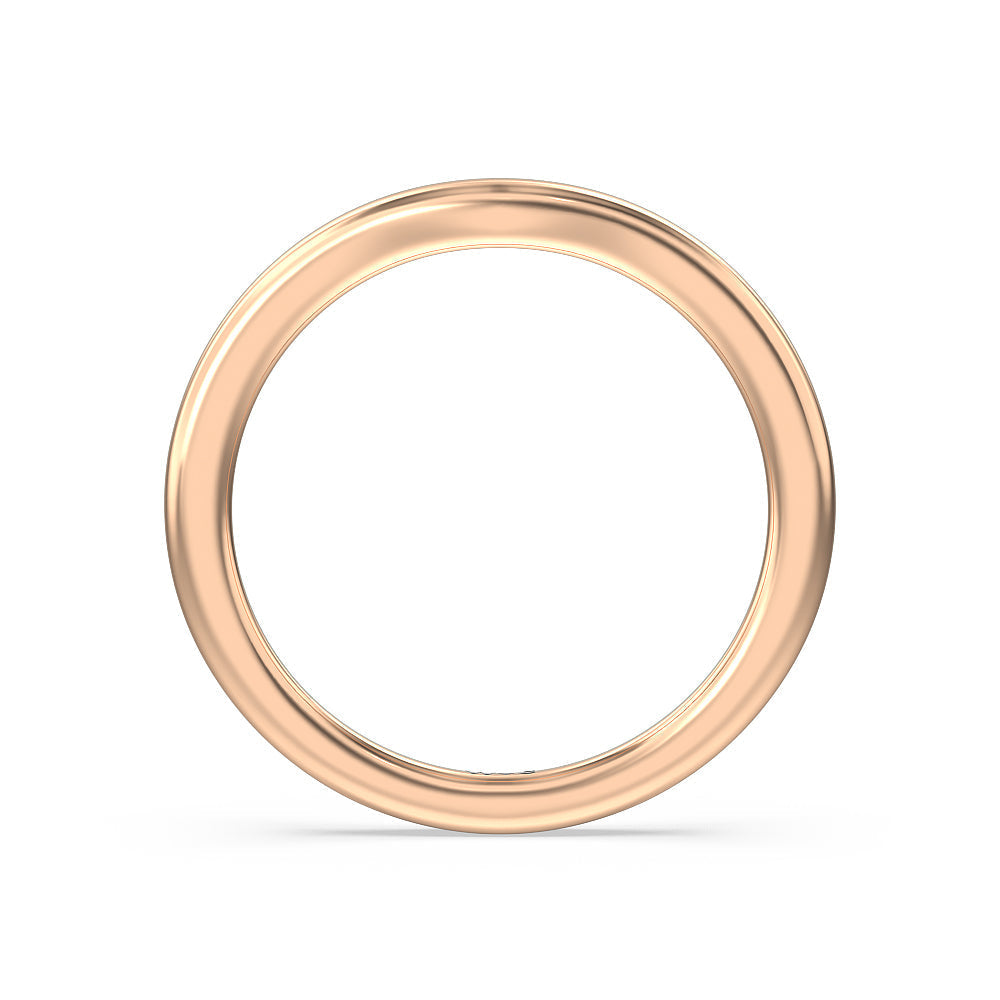 Elegant Channel Set Baguette Wedding Band with 18KT Rose Gold Cut Diamond in 14KT Rose Gold view 2

