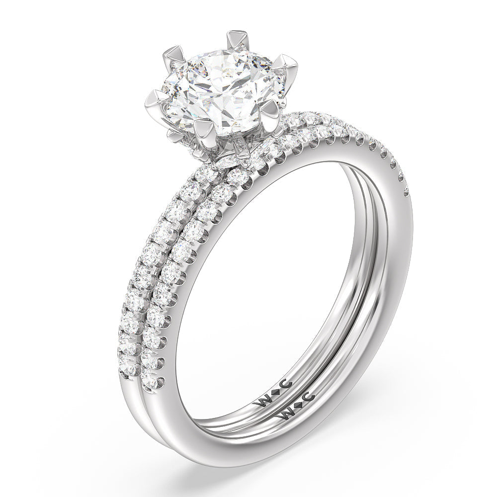 Marquise Hidden Halo Diamond Wedding Band with Platinum Cut Diamond in 14KT Platinum view 3
