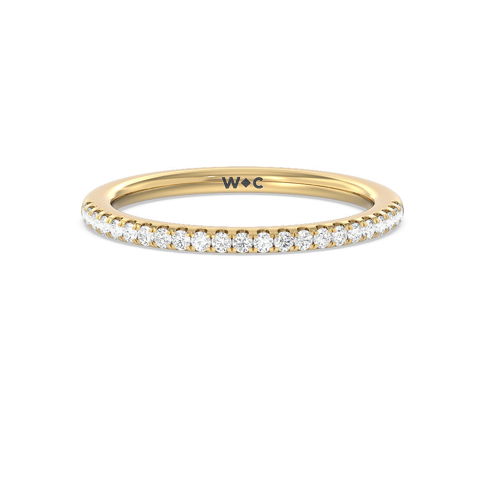 Marquise Hidden Halo Diamond Wedding Band with 18KT Yellow Gold Cut Diamond in 14KT Yellow Gold view 1
