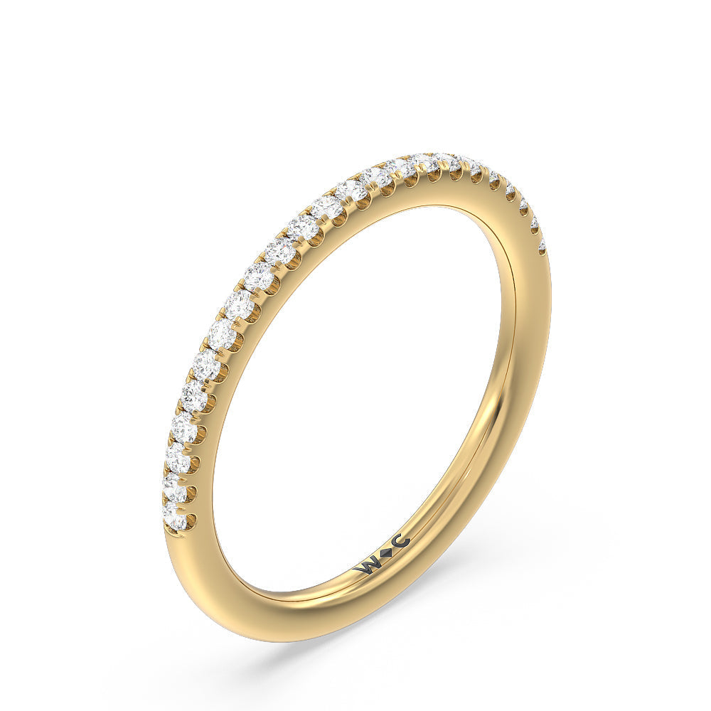 Marquise Hidden Halo Diamond Wedding Band with 18KT Yellow Gold Cut Diamond in 14KT Yellow Gold view 4
