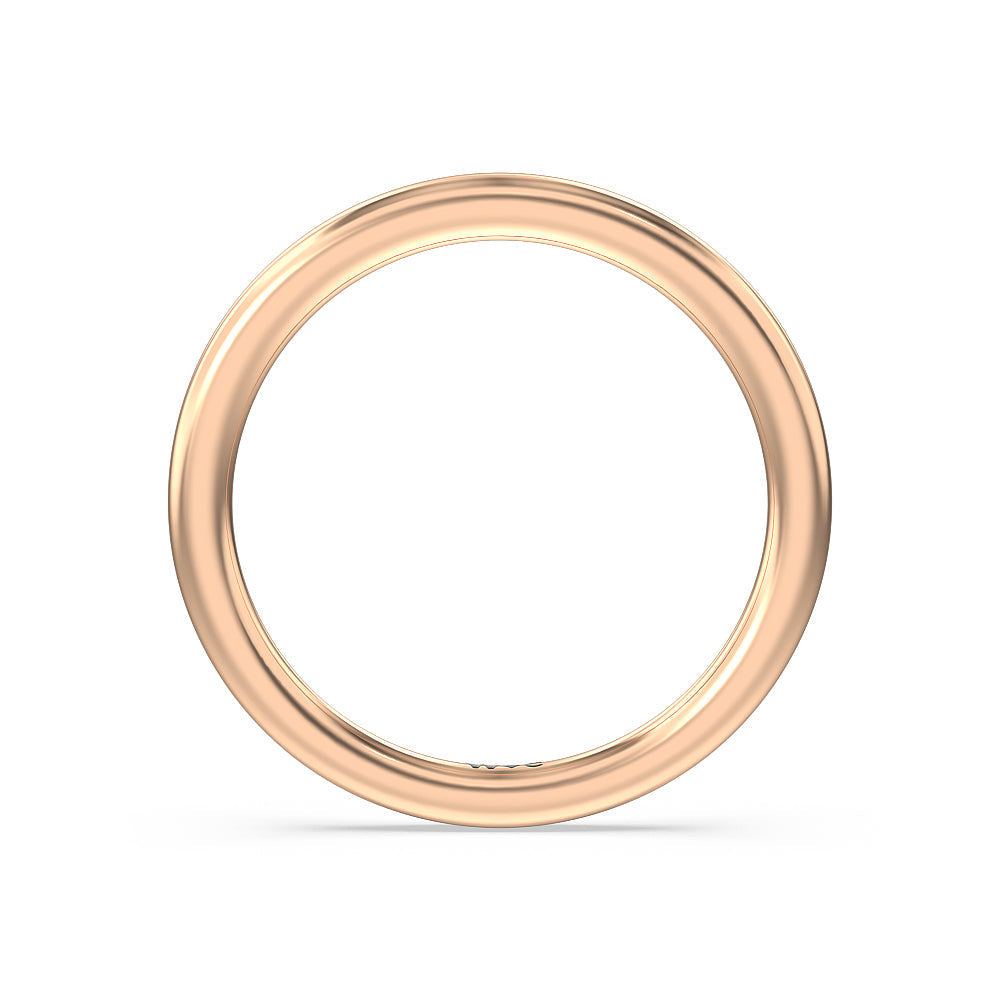 Marquise Hidden Halo Wedding Band with 18KT Rose Gold Cut Diamond in 14KT Rose Gold view 2
