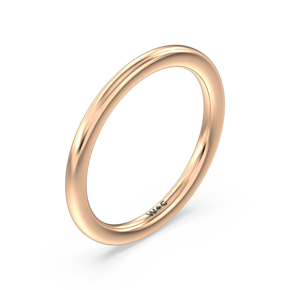 Marquise Hidden Halo Wedding Band with 18KT Rose Gold Cut Diamond in 14KT Rose Gold view 4
