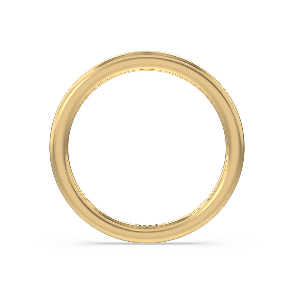Marquise Hidden Halo Wedding Band with 18KT Yellow Gold Cut Diamond in 14KT Yellow Gold view 2
