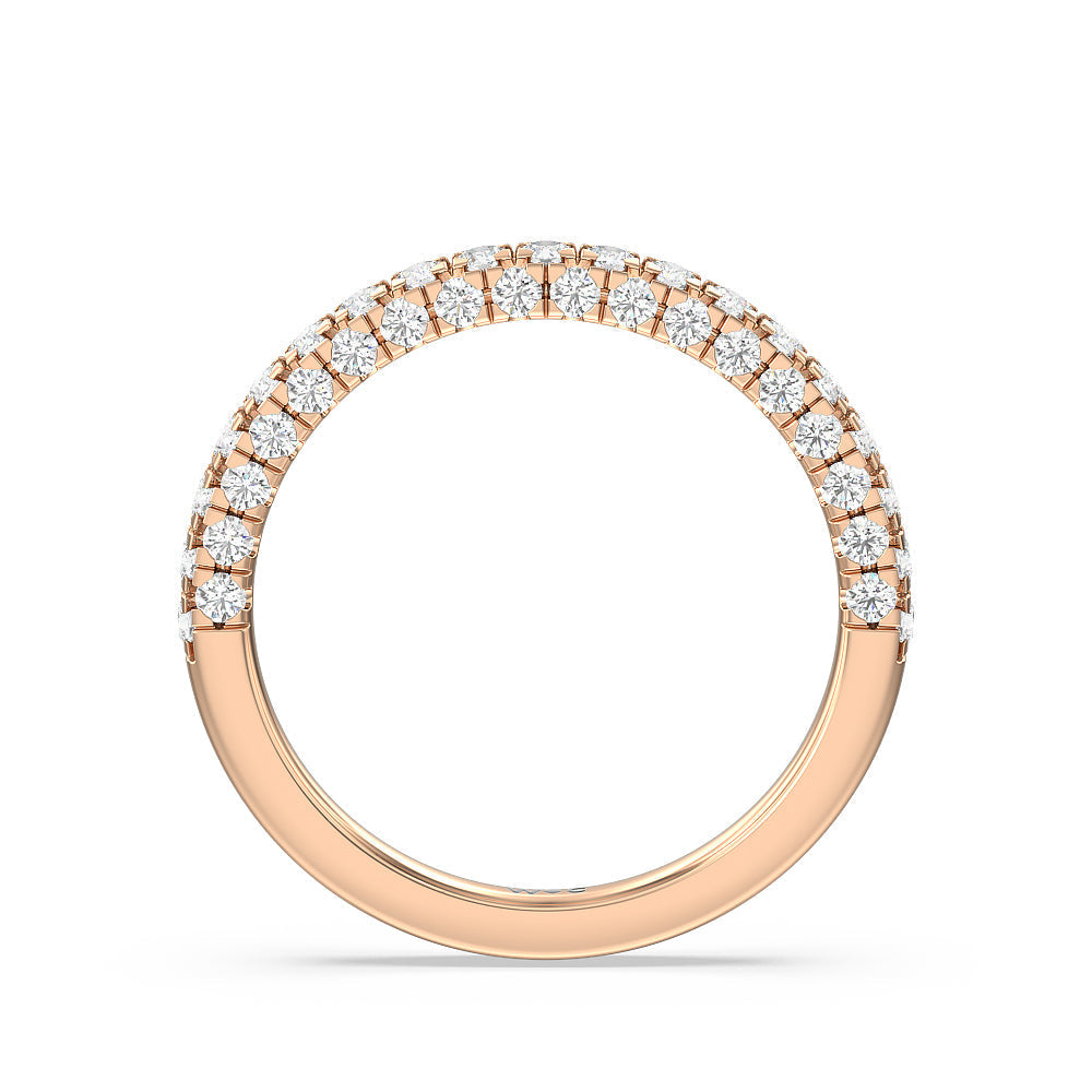 Aura Hidden Accent Solitaire Diamond Wedding Band with 18KT Rose Gold Cut Diamond in 14KT Rose Gold view 2
