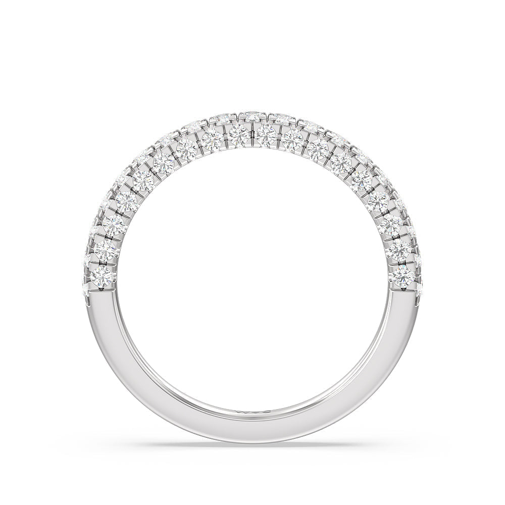 Aura Hidden Accent Solitaire Diamond Wedding Band with Platinum Cut Diamond in 14KT Platinum view 2
