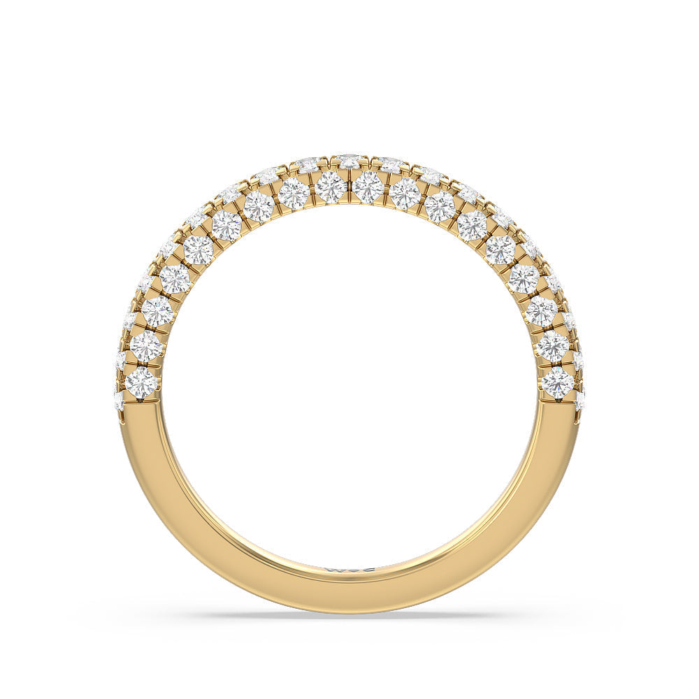 Aura Hidden Accent Solitaire Diamond Wedding Band with 18KT Yellow Gold Cut Diamond in 14KT Yellow Gold view 2
