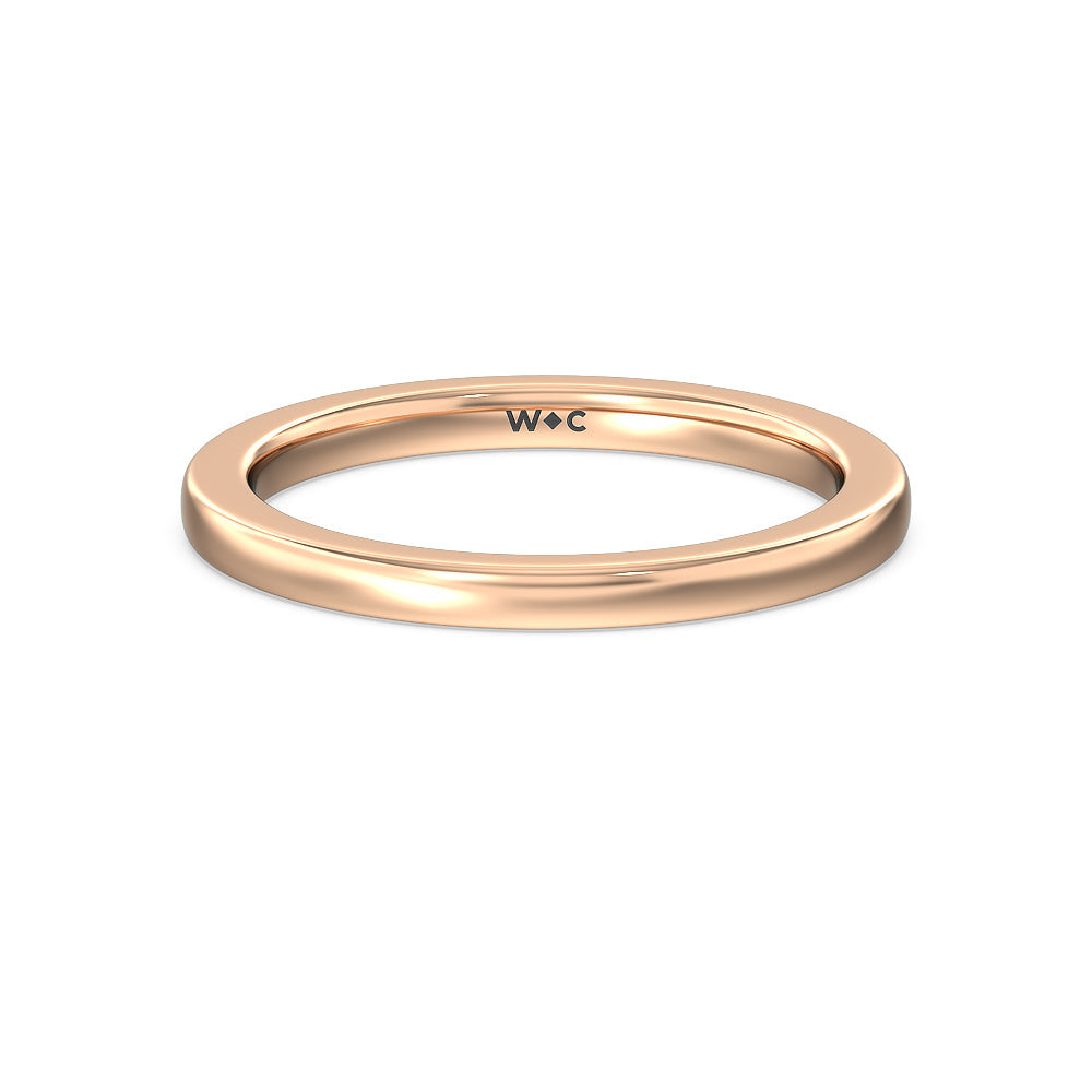 Aura Hidden Accent Solitaire Wedding Band with 18KT Rose Gold Cut Diamond in 14KT Rose Gold view 1
