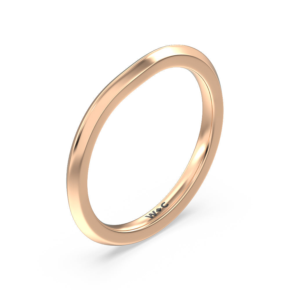Knife Edge Side Stone Solitaire Wedding Band with 18KT Rose Gold Cut Diamond in 14KT Rose Gold view 4
