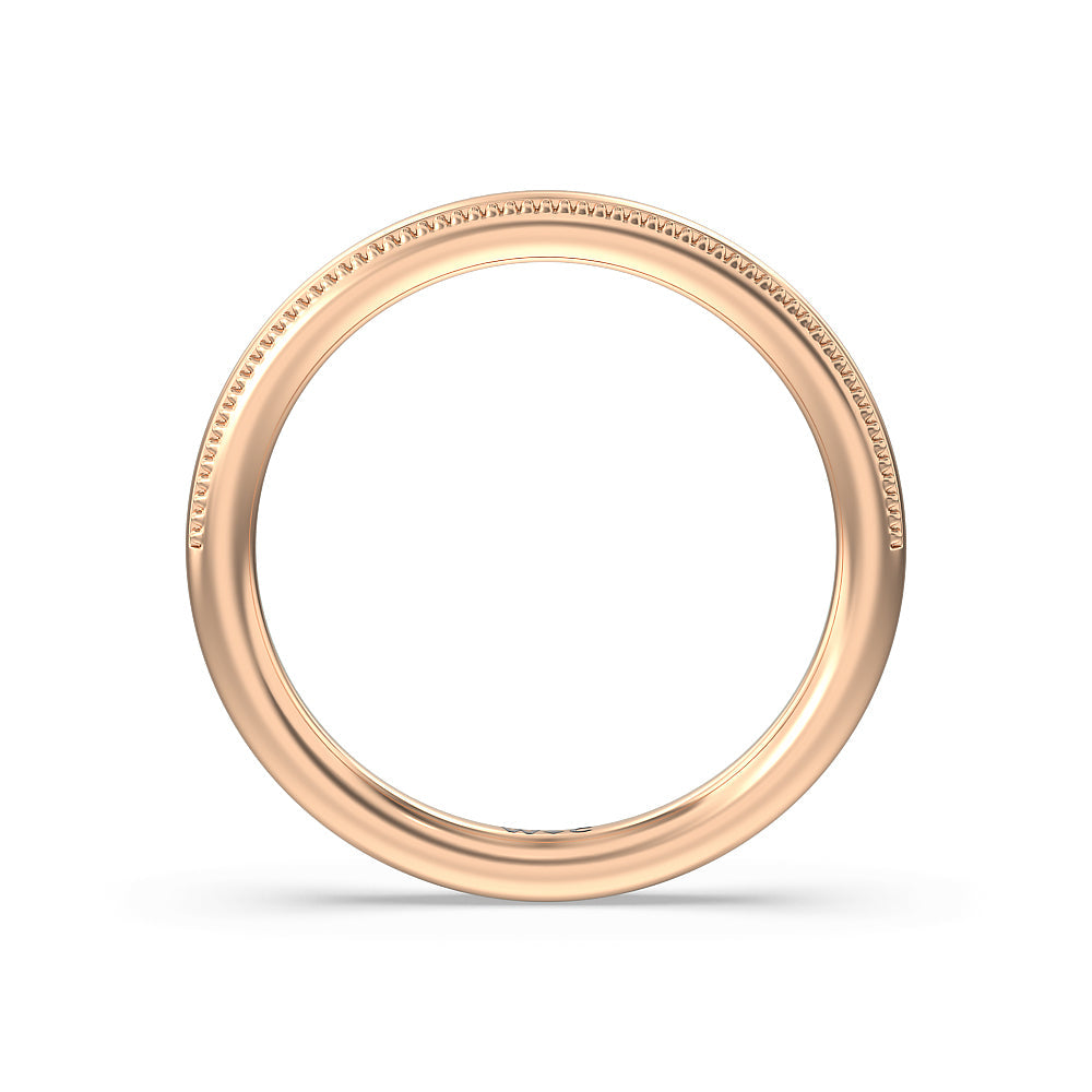 Kite Basket Four Prong Solitaire Wedding Band with 18KT Rose Gold Cut Diamond in 14KT Rose Gold view 2
