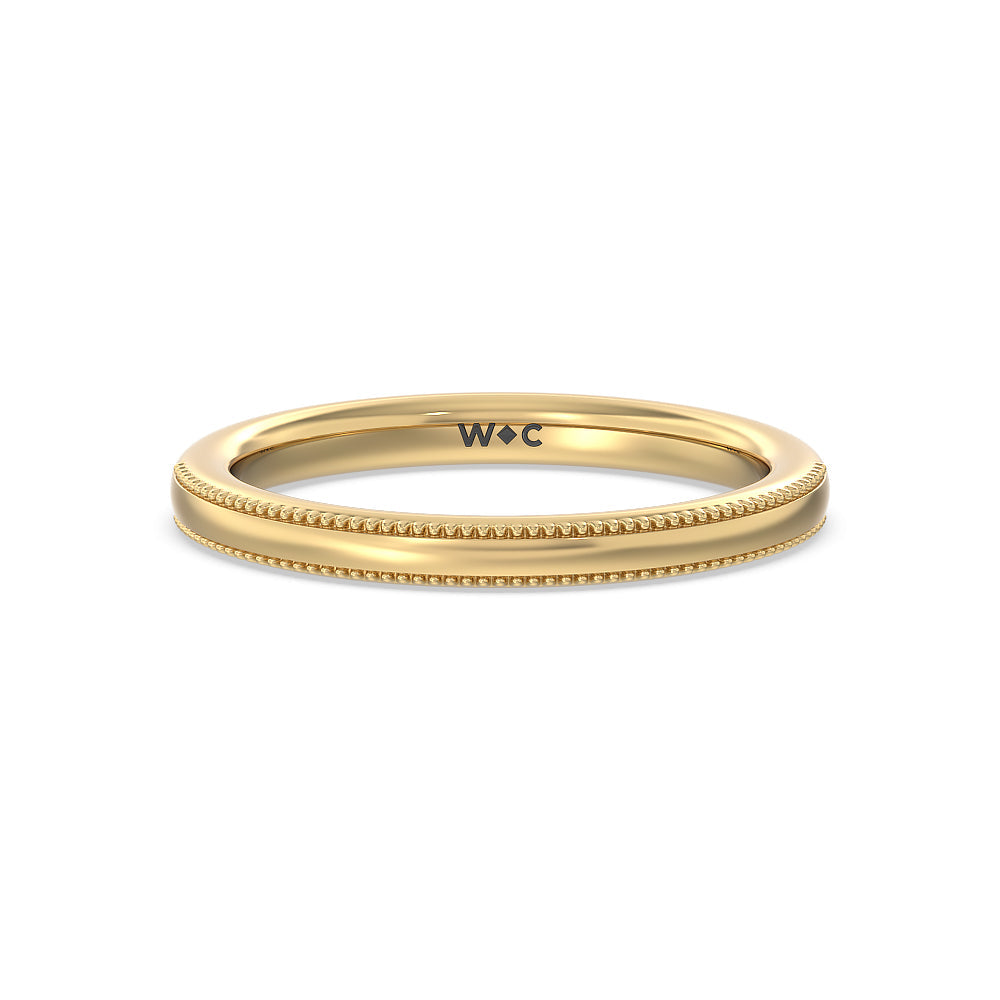 Kite Basket Four Prong Solitaire Wedding Band with 18KT Yellow Gold Cut Diamond in 14KT Yellow Gold view 1
