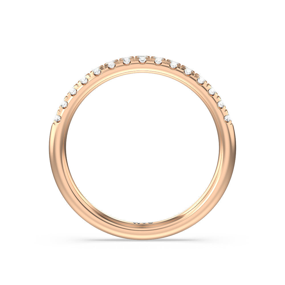 Tulip Basket Cathedral Classic Solitaire Diamond Wedding Band (E+ VS+) with 18KT Rose Gold Cut Diamond in 14KT Rose Gold view 2
