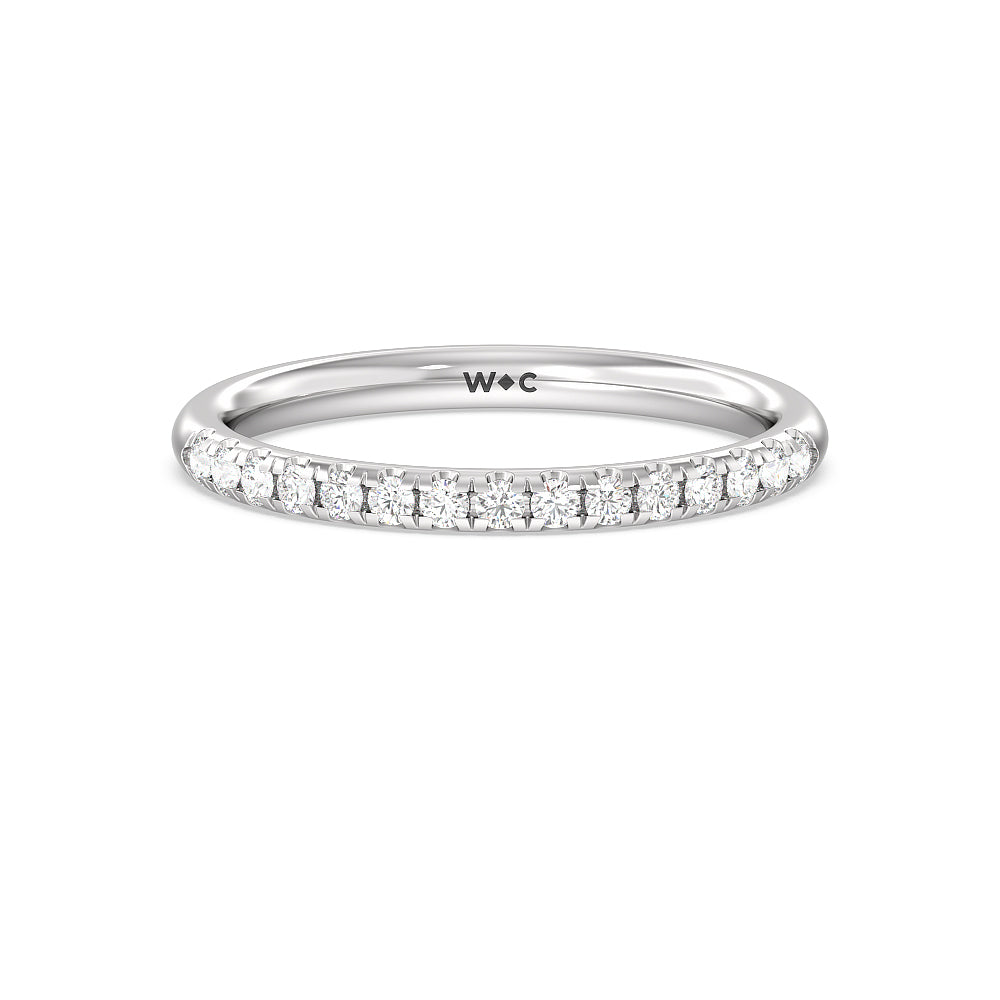 Tulip Basket Cathedral Classic Solitaire Diamond Wedding Band (E+ VS+) with Platinum Cut Diamond in 14KT Platinum view 1
