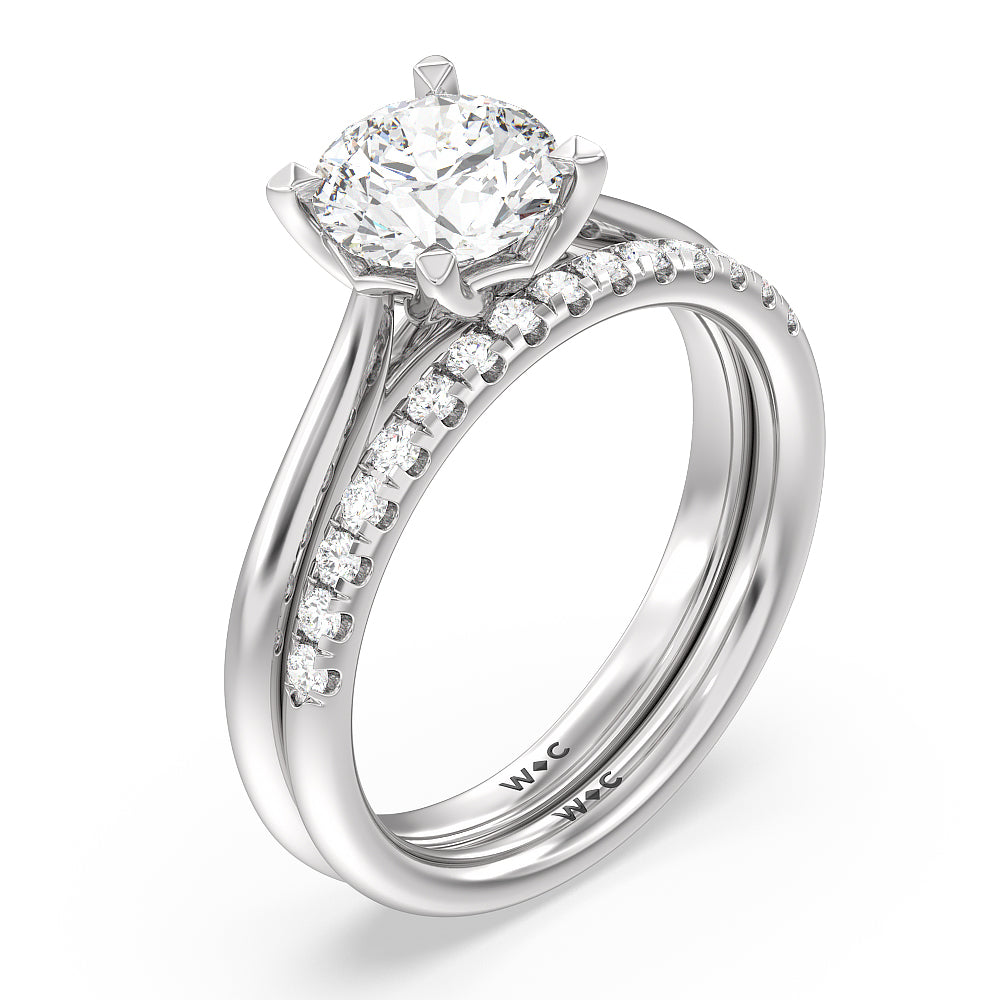 Tulip Basket Cathedral Classic Solitaire Engagement Ring with Pear Cut Diamond in 14KT Rose Gold view 7

