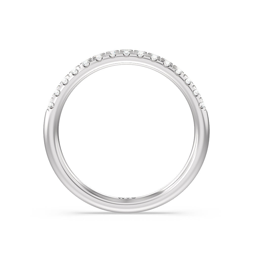 Tulip Basket Cathedral Classic Solitaire Diamond Wedding Band (E+ VS+) with Platinum Cut Diamond in 14KT Platinum view 2
