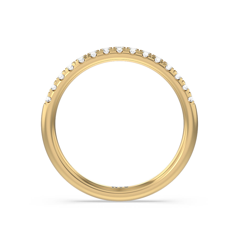 Tulip Basket Cathedral Classic Solitaire Diamond Wedding Band (E+ VS+) with 18KT Yellow Gold Cut Diamond in 14KT Yellow Gold view 2
