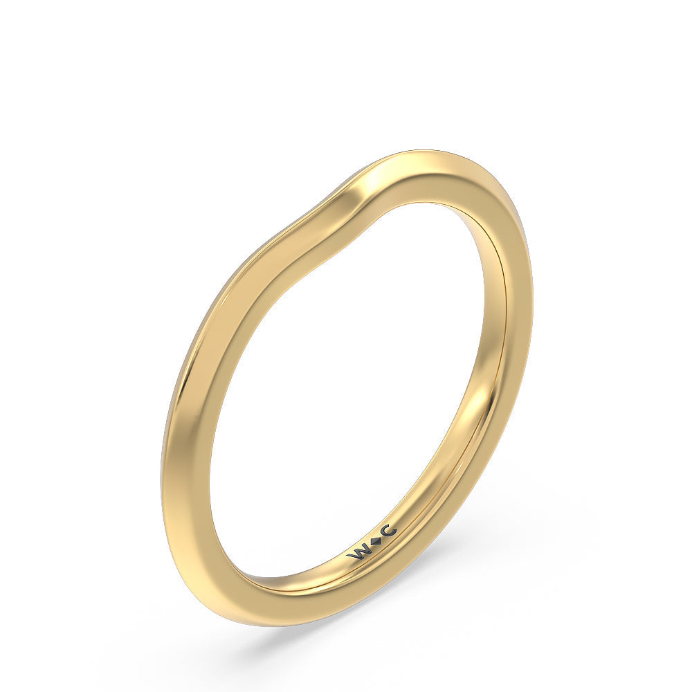 Taper Knife Edge Side Stone Solitaire Wedding Band with 18KT Yellow Gold Cut Diamond in 14KT Yellow Gold view 4
