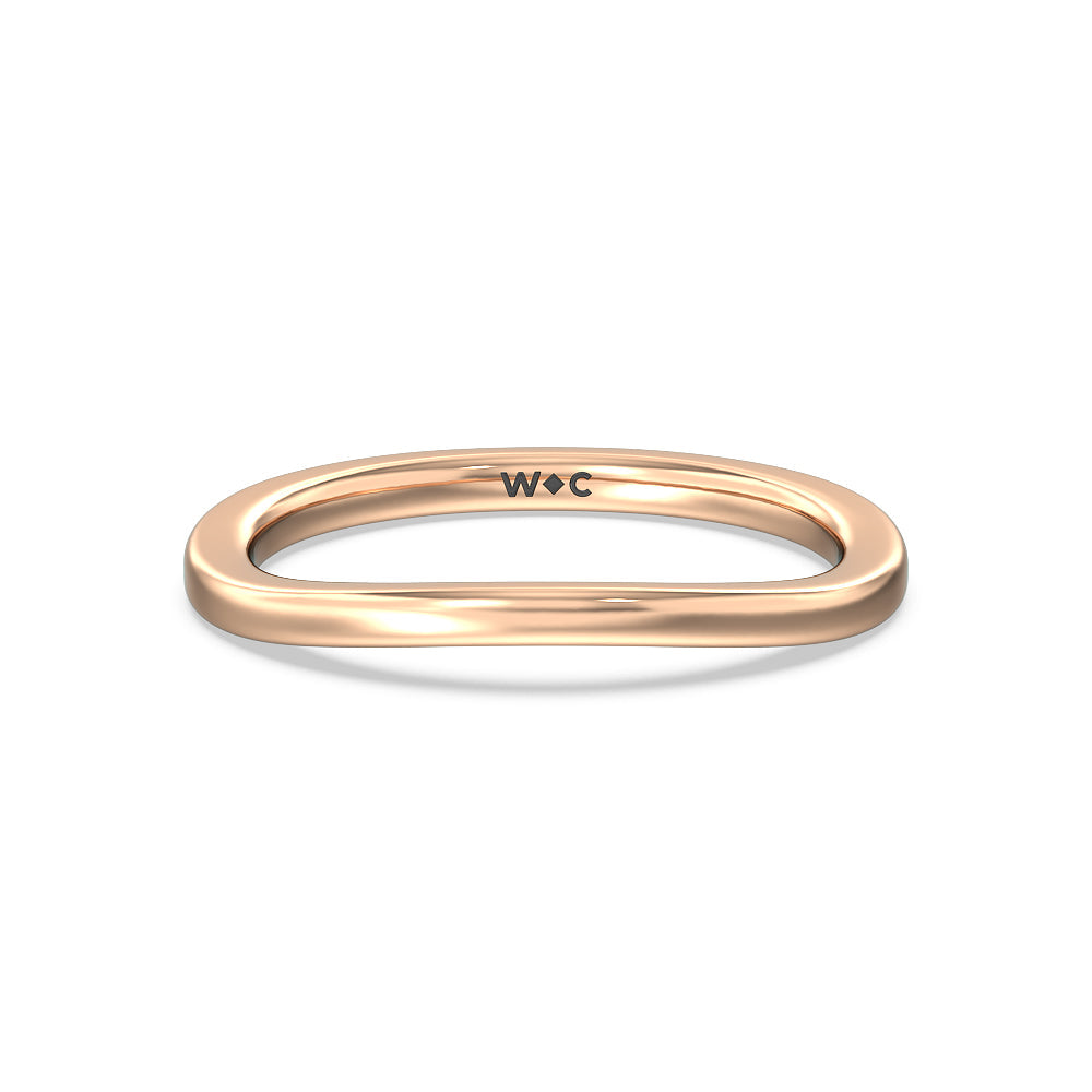 Modern Crossover Solitaire Studded Wedding Band with 18KT Rose Gold Cut Diamond in 14KT Rose Gold view 1
