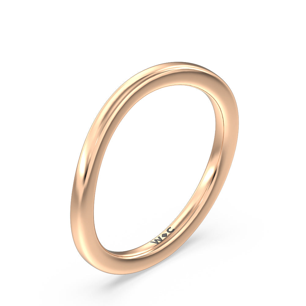 Modern Crossover Solitaire Studded Wedding Band with 18KT Rose Gold Cut Diamond in 14KT Rose Gold view 4
