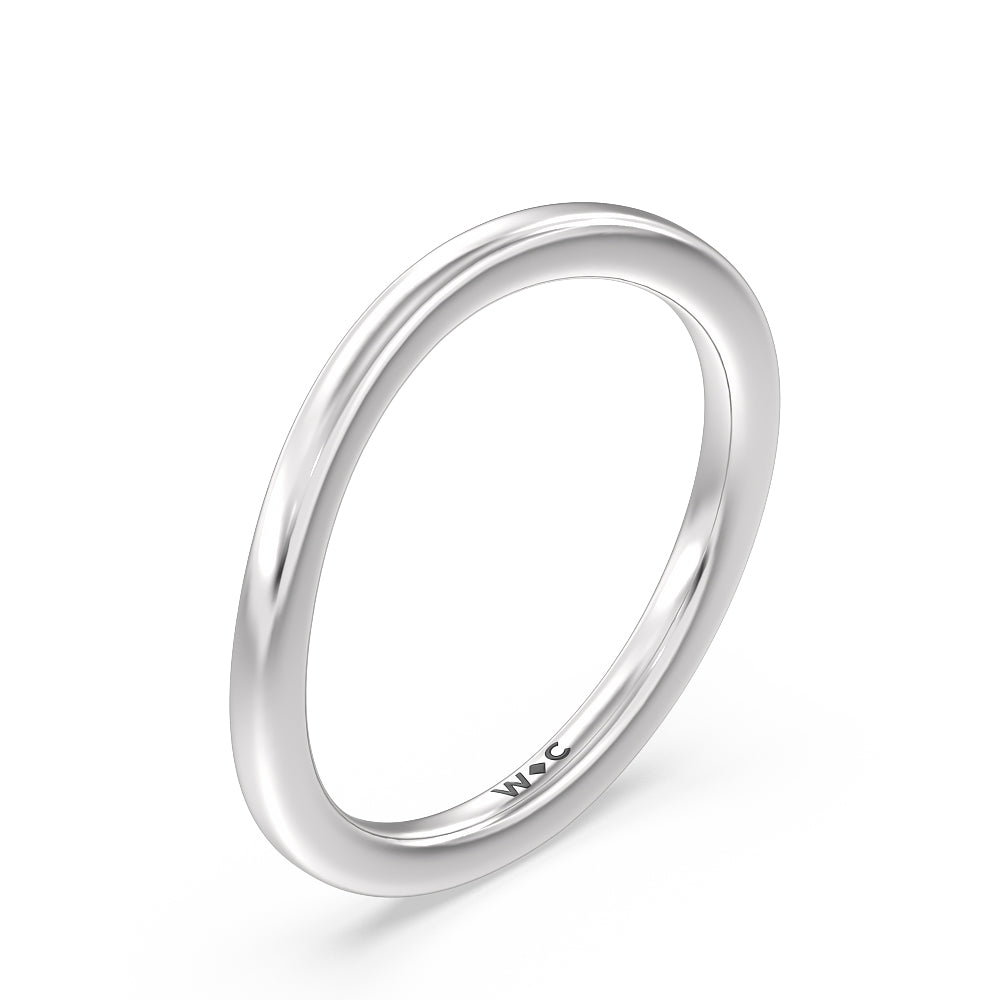 Modern Crossover Solitaire Studded Wedding Band with Platinum Cut Diamond in 14KT Platinum view 4
