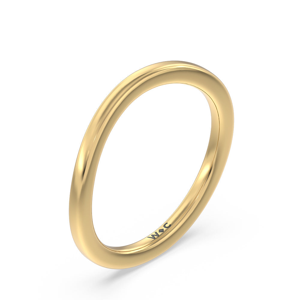 Modern Crossover Solitaire Studded Wedding Band with 18KT Yellow Gold Cut Diamond in 14KT Yellow Gold view 4
