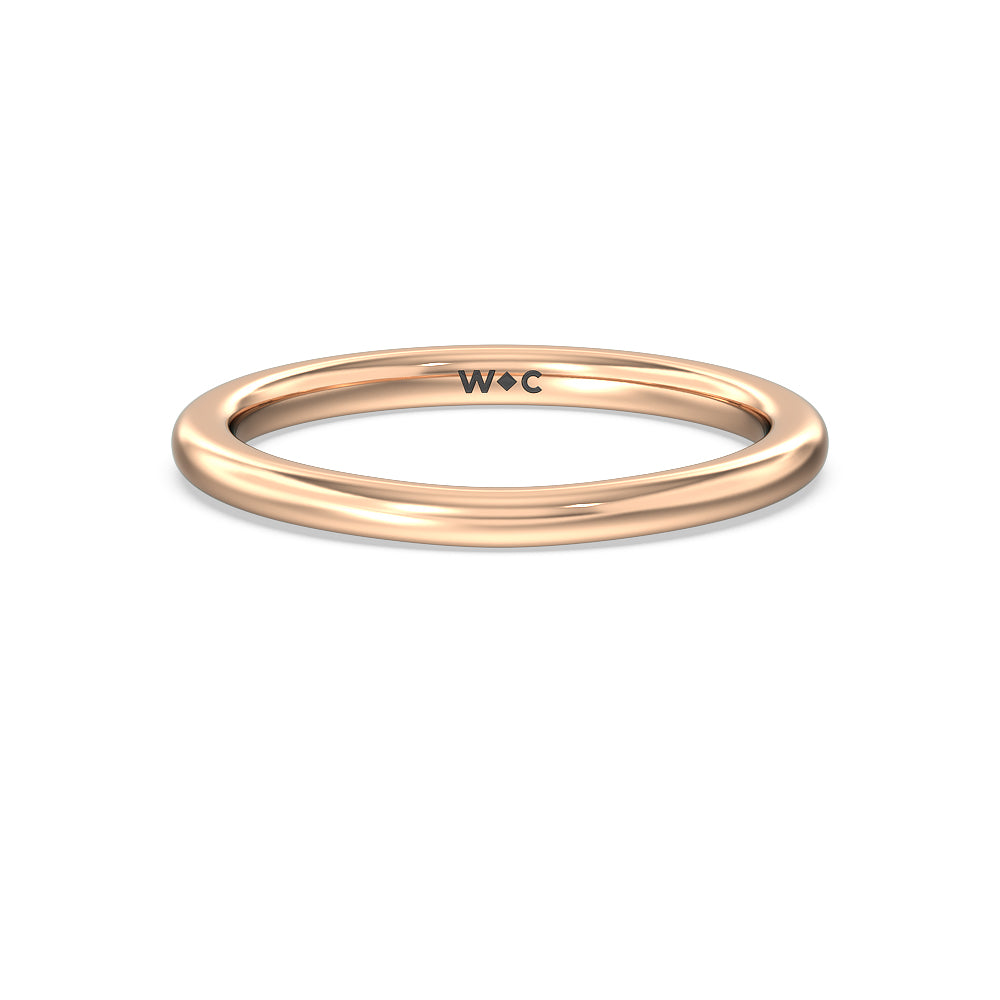 Channel Set Kite Basket Solitaire Wedding Band with 18KT Rose Gold Cut Diamond in 14KT Rose Gold view 1
