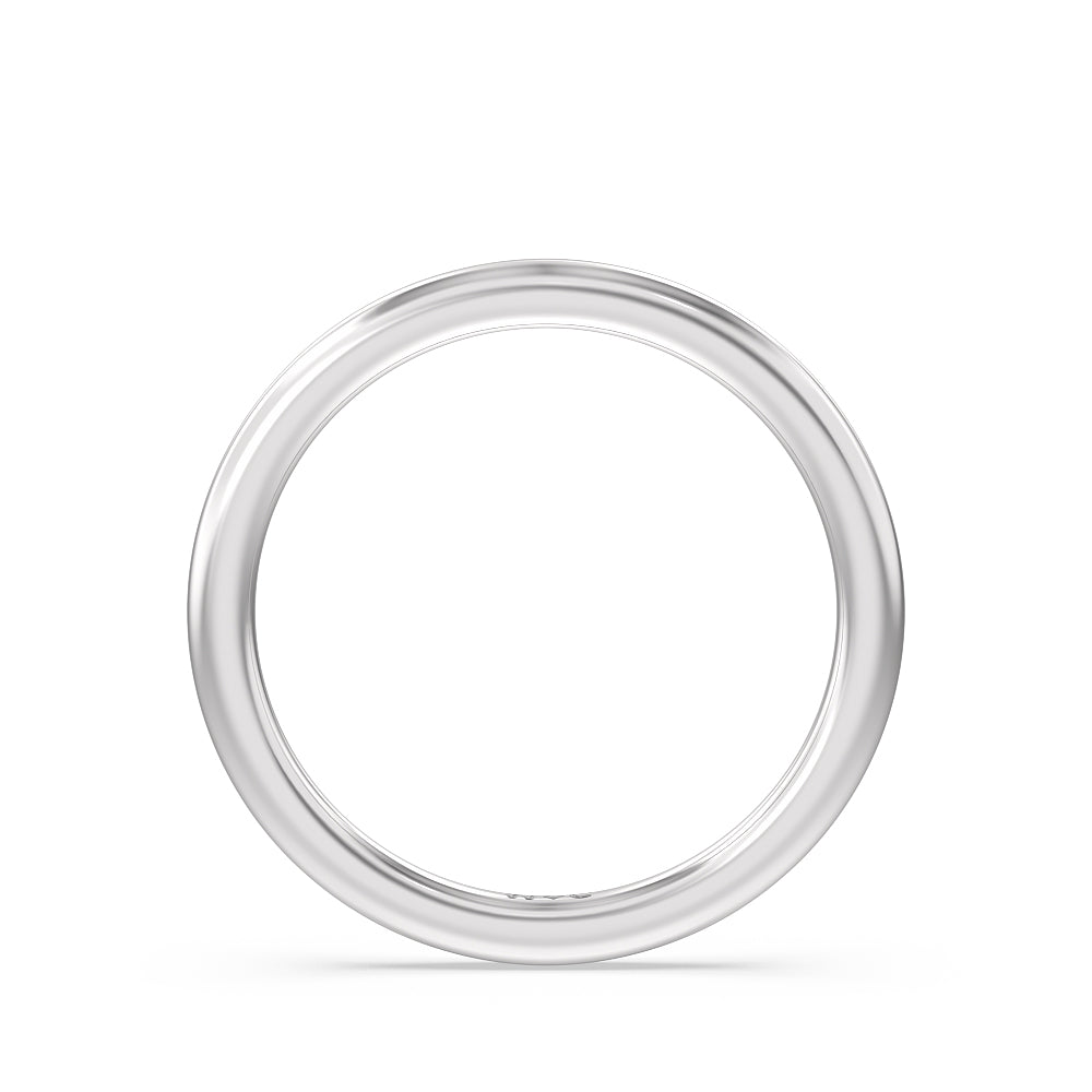 Channel Set Kite Basket Solitaire Wedding Band with Platinum Cut Diamond in 14KT Platinum view 2

