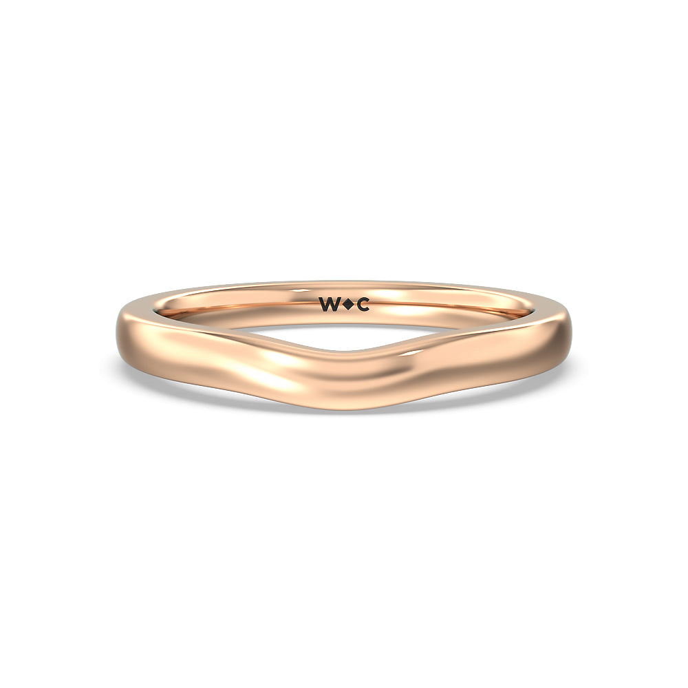 Channel Set Princess Classic Wedding Band with 18KT Rose Gold Cut Diamond in 14KT Rose Gold view 1
