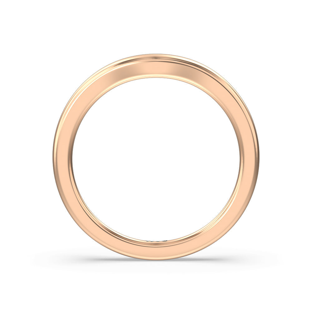 Channel Set Princess Classic Wedding Band with 18KT Rose Gold Cut Diamond in 14KT Rose Gold view 2
