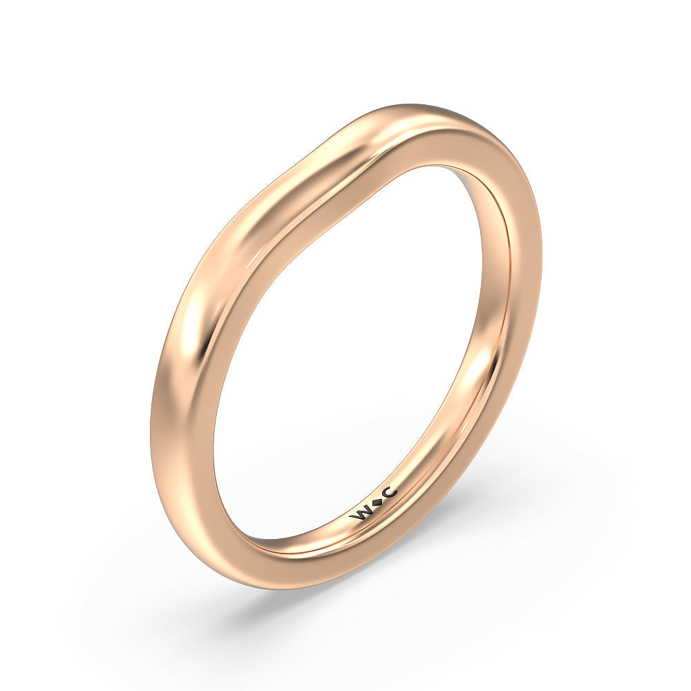 Channel Set Princess Classic Wedding Band with 18KT Rose Gold Cut Diamond in 14KT Rose Gold view 4
