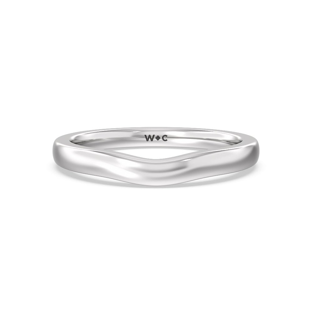 Channel Set Princess Classic Wedding Band with Platinum Cut Diamond in 14KT Platinum view 1
