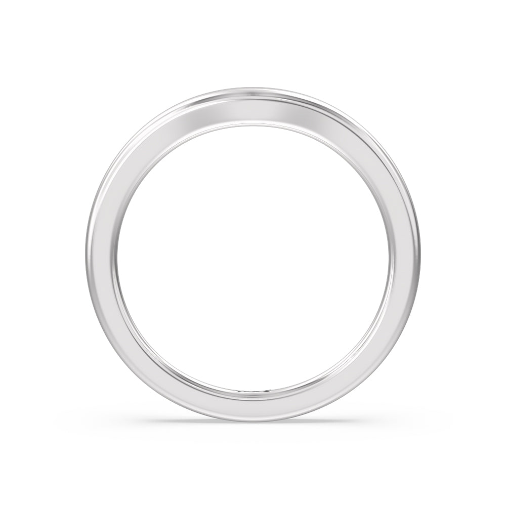 Channel Set Princess Classic Wedding Band with Platinum Cut Diamond in 14KT Platinum view 2
