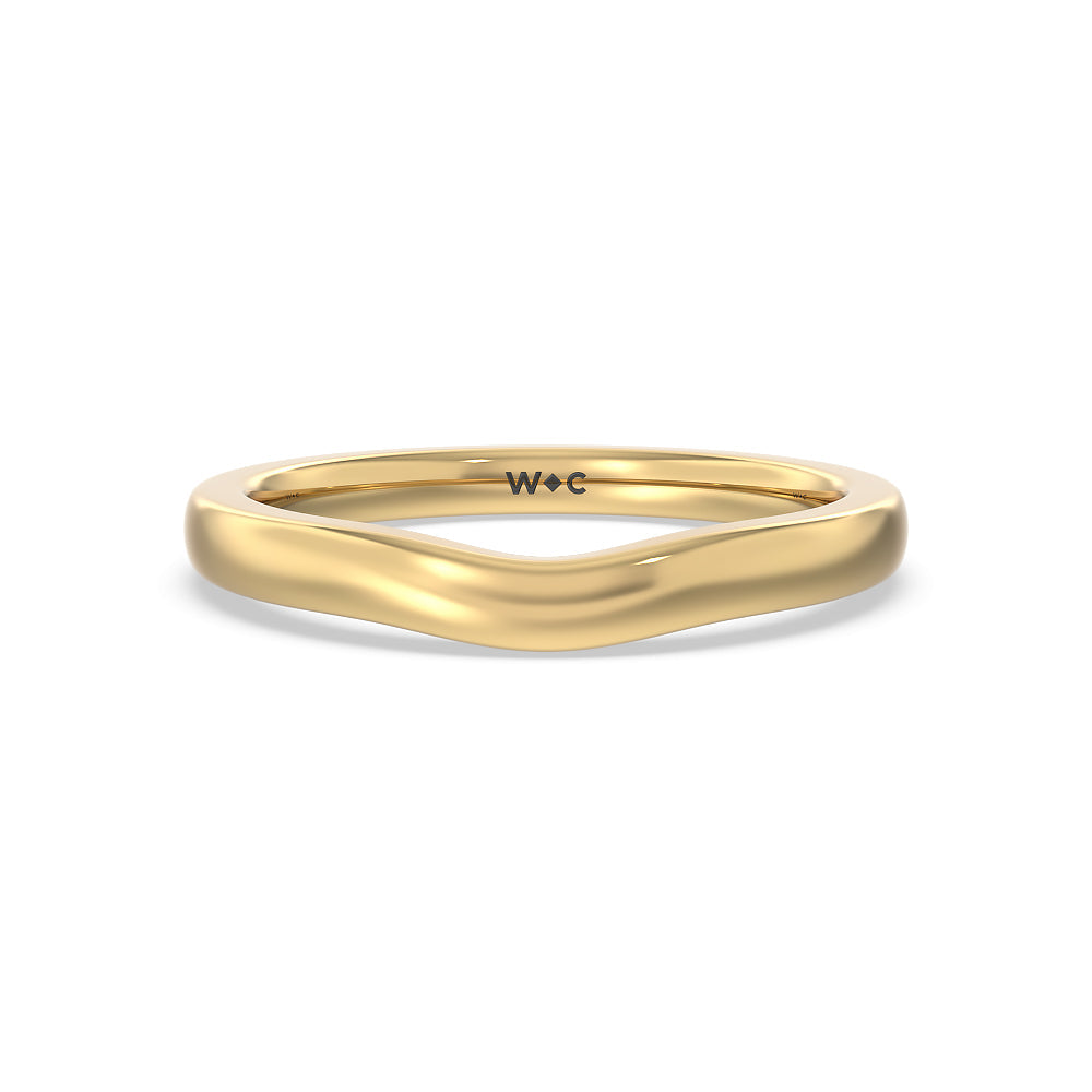 Channel Set Princess Classic Wedding Band with 18KT Yellow Gold Cut Diamond in 14KT Yellow Gold view 1
