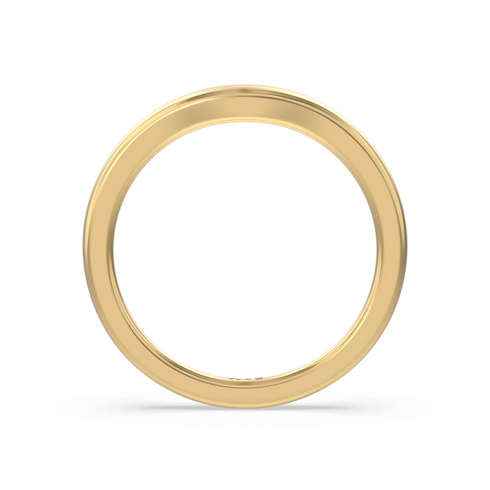 Channel Set Princess Classic Wedding Band with 18KT Yellow Gold Cut Diamond in 14KT Yellow Gold view 2
