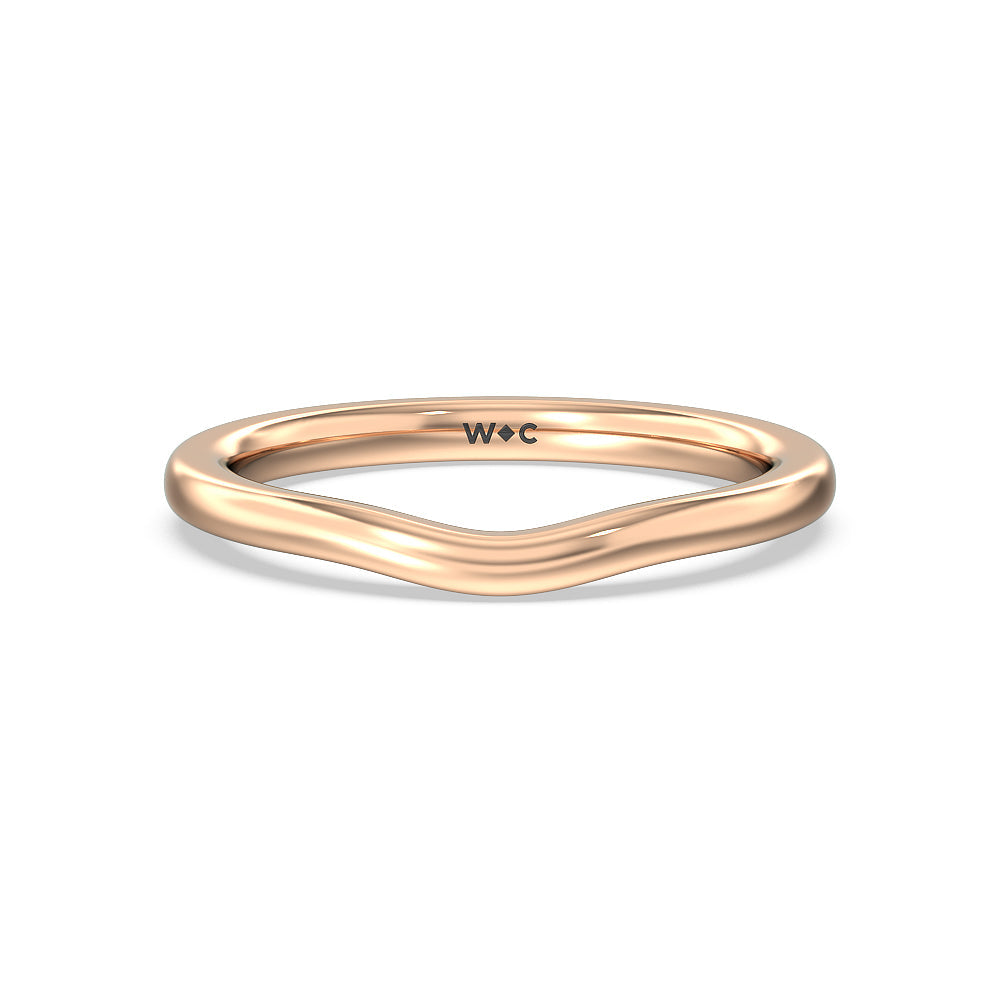 Channel Set Princess Vintage Wedding Band with 18KT Rose Gold Cut Diamond in 14KT Rose Gold view 1
