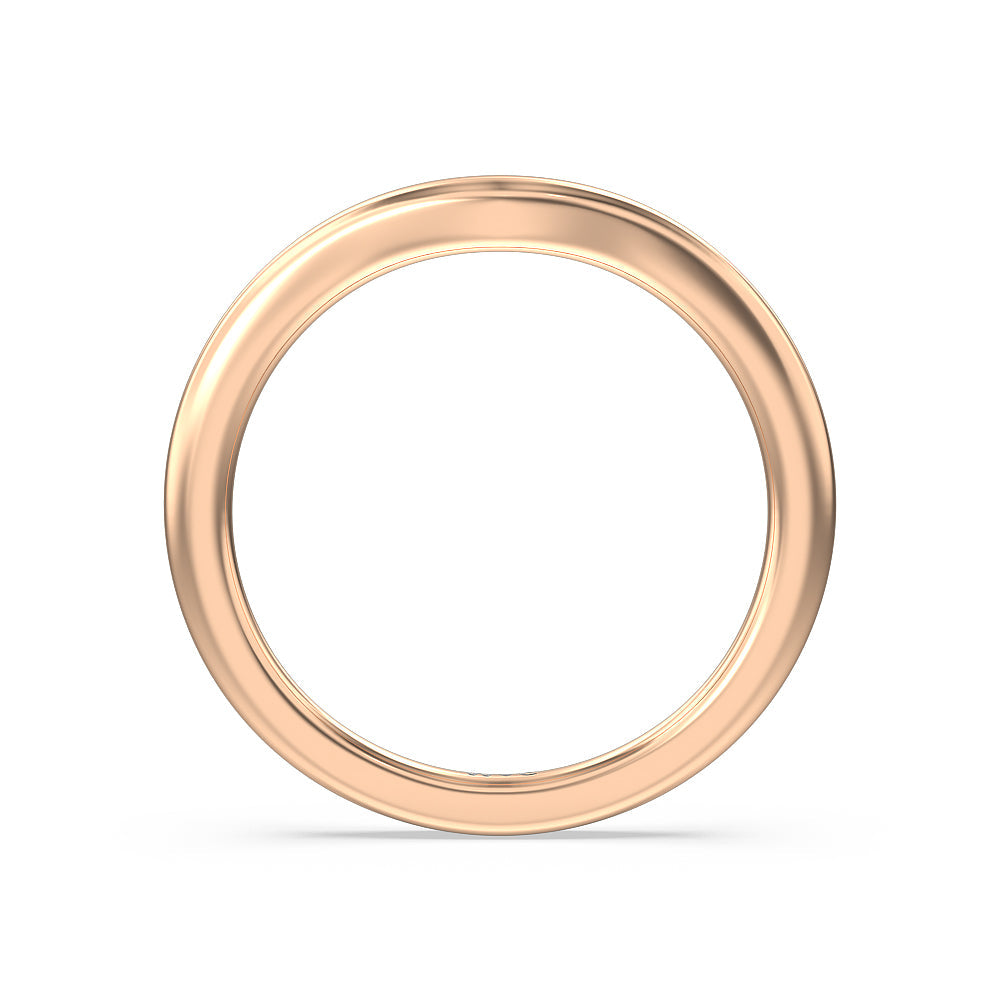 Channel Set Princess Vintage Wedding Band with 18KT Rose Gold Cut Diamond in 14KT Rose Gold view 2
